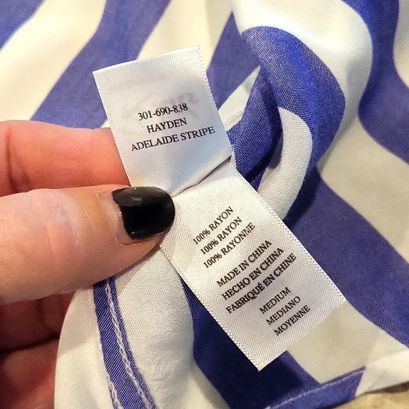 Rails Hayden adelaide stripe button down shirt sz M blue & white striped - Picture 7 of 11
